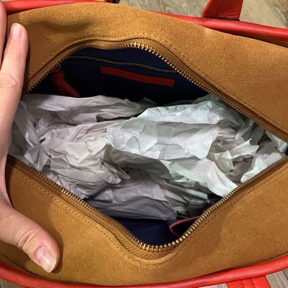 NWT Sophie Cano Women's Brown Calf Skin Zip top Tote - Picture 7 of 12